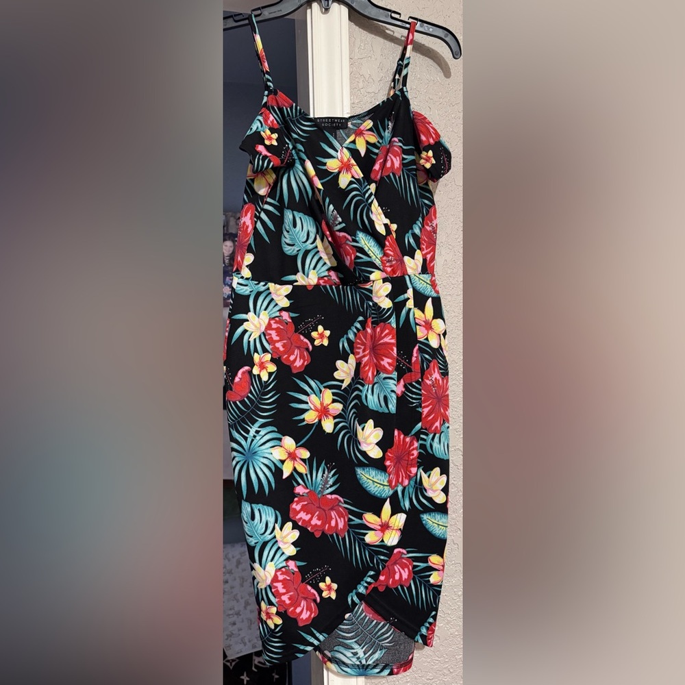 Streetwear Society Red and Yellow Spaghetti Strap Sundress